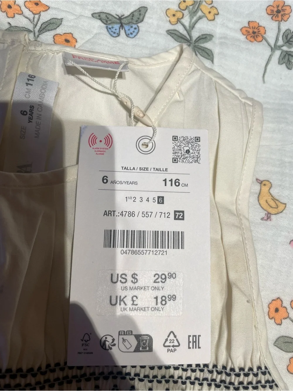NWT ZARA Girl’s 100% Cotton Summer Tank Tunic